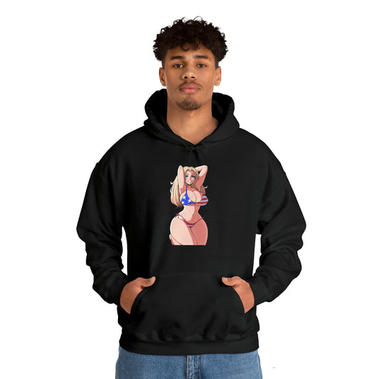 Beautiful Blonde American Girl-Unisex Heavy Blend™ Hooded Sweatshirt