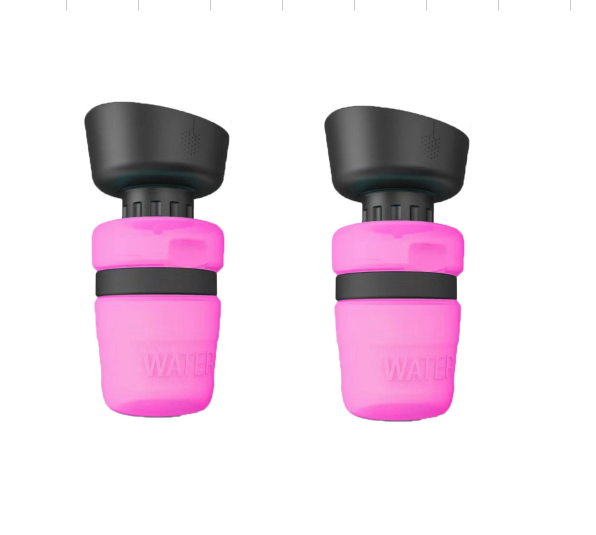 rose red foldable pet travel water bottle