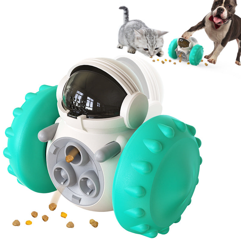 lake blue multifunctional smart pet feeding car toy for cats and dogs