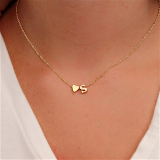 peach heart shaped clavicle necklace