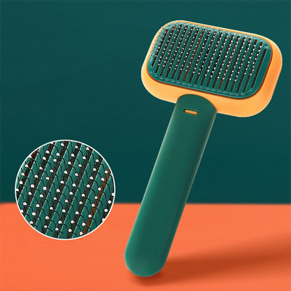 green pet hair brush