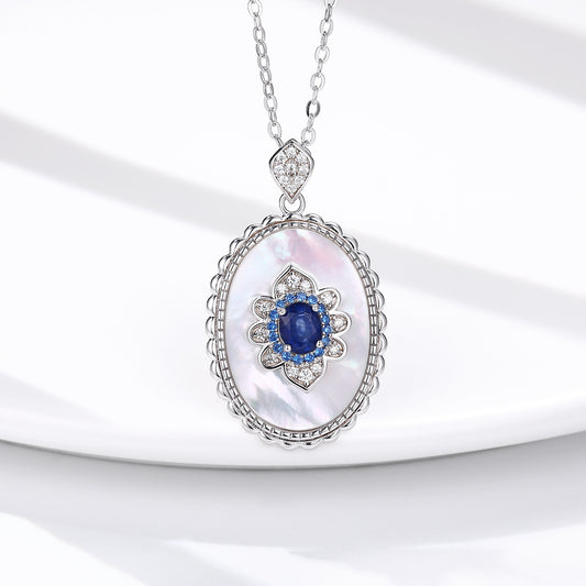 sapphire diamond pendant necklace