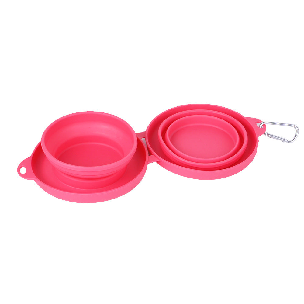 red double pet feeding bowl