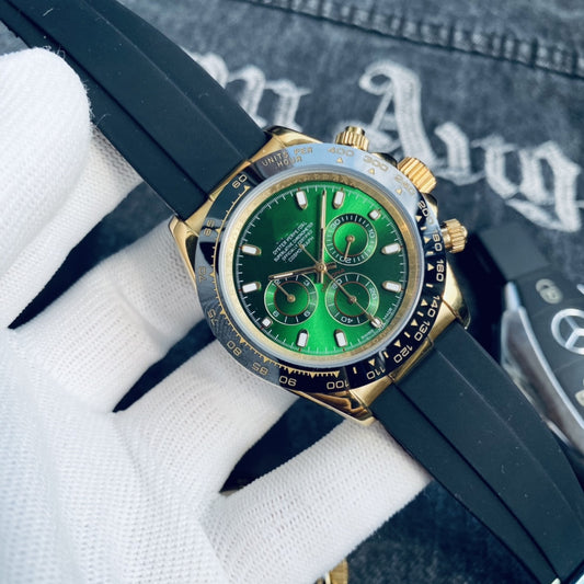 green dina six-pin mechanical watch