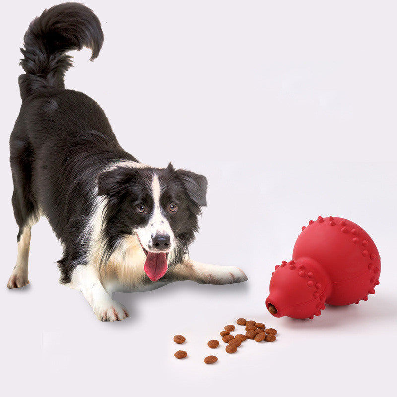 red durable natural rubber pet toy